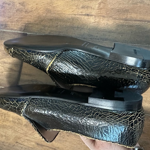 Miu Miu Black Loafers with Silver Detailing - Picture 2 of 3